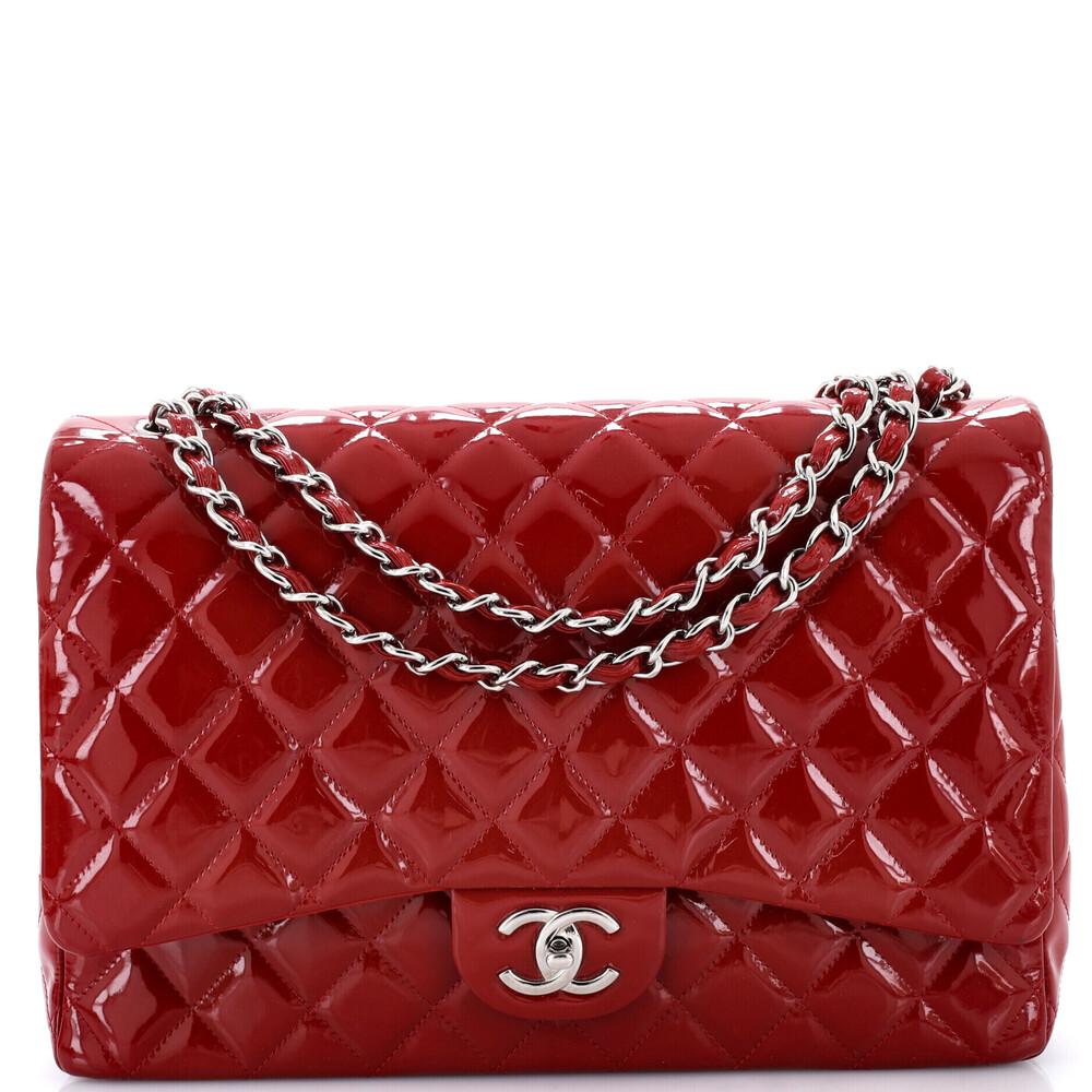 Chanel Maxi Classic Double Flap Bag Quilted Patent